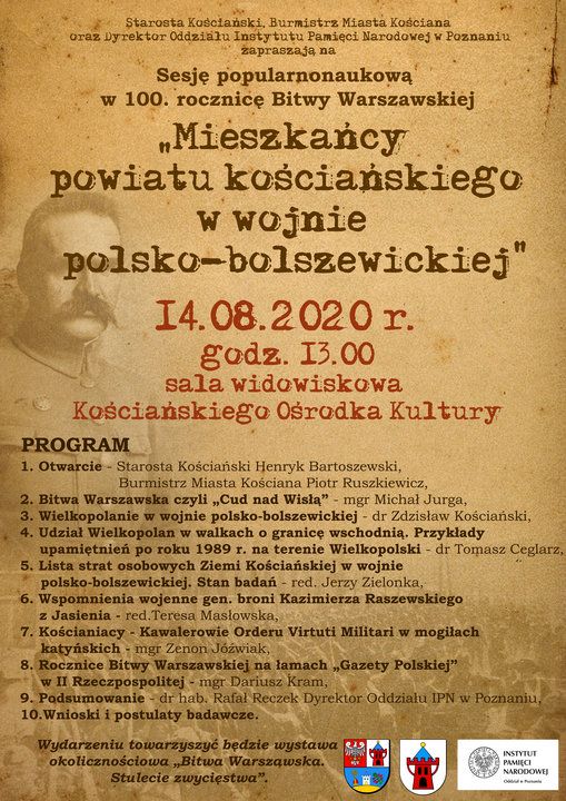 Mieszkańcy powiatu kościańskiego w wojnie polsko-bolszewickiej - plakat informacyjny